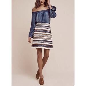 Anthropologie Moulinette Soeurs Erine Women’s Sz 4 Fringe Sequin Lined Skirt